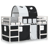 Kids' Loft Bed with Tunnel without Mattress White&Black 80x200cm 3206985