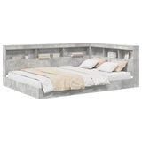 Bookcase Bed Concrete grey 140 x 200 cm Engineered wood 3335731
