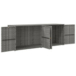 ZNTS Garden Storage Cabinet Grey 198x55.5x80 cm Poly Rattan 319871