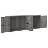 ZNTS Garden Storage Cabinet Grey 198x55.5x80 cm Poly Rattan 319871