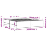 Bed Frame without Mattress Smoked Oak 200x200 cm 3279869