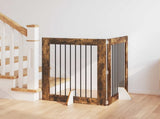 Foldable Dog Gate with Stands 2 pcs Smoked Oak 160.5 cm 892039
