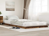 Floor Bed Frame Old Wood 90 x 200 cm Engineered Wood 893546