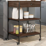 Kitchen Trolley Brown Oak 60x48x89.5 cm Engineered Wood 842375