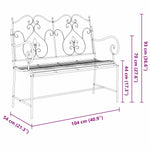 Garden Bench Black 104 x 54 x 93cm Steel 42008113