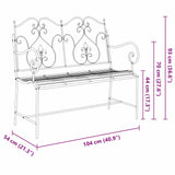 Garden Bench Black 104 x 54 x 93cm Steel 42008113
