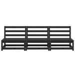 Garden Middle Sofas 3 pcs Black Solid Wood Pine 805689