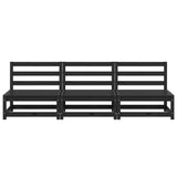Garden Middle Sofas 3 pcs Black Solid Wood Pine 805689