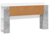 Headboard Cabinet with Storage Concrete Grey Engineered Wood 8001267