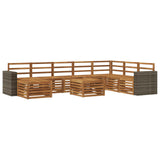 Outdoor Sofa Set 9 pcs Natural Solid Acacia Wood 3384755