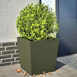 Garden Planters Olive Green 2 pcs 50x50x50 cm Steel 851073