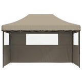 Foldable Party Tent Pop-Up with 3 Sidewalls Taupe 4004970