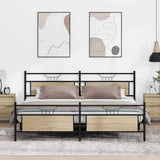 Metal Bed Frame without Mattress Sonoma Oak 193x201 cm 3325100