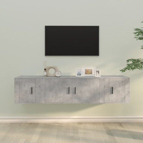 3 Piece TV Cabinet Set Concrete Grey Engineered Wood 3188418