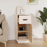 ZNTS Sideboard White 34x40x75 cm Solid Wood Pine 820123