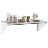 ZNTS Wall Shelf 100x45x31 cm Silver Stainless Steel 30272