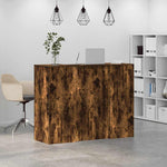 Reception Desk Smoked Oak 135x50x103.5 cm Engineered Wood 3324191