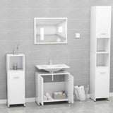 Bathroom Furniture Set White Engineered Wood 802579