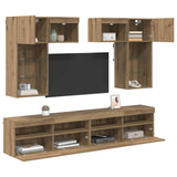 TV Wall Units Wall-mounted 6 pcs Old Wood Engineered Wood 3402789