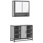 2 Piece Bathroom Furniture Set Grey Sonoma Engineered Wood 3300943