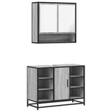2 Piece Bathroom Furniture Set Grey Sonoma Engineered Wood 3300943