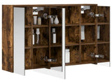 Bathroom Mirror Cabinet Smoked Oak 73.5 x 16 x 62.5 cm 889171