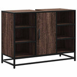 Bathroom Sink Cabinet Brown Oak 80x33x60 cm Engineered Wood 849293
