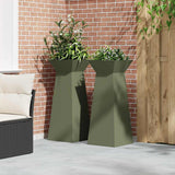 Pillar Planter 2 pcs Olive 40 x 40 x 100 cm 873859