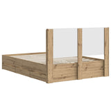 Bed Frame with Storage and Headboard Artisan Oak 140 x 190 cm 3445819