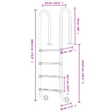 Pool Ladder 54x38x184.5 cm 304 Stainless Steel 93459