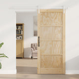 Sliding Door Natural and White 86 x 198.5 cm Solid Pine Wood 3445420