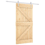 Sliding Door 100 x 210 cm Solid Pine Wood Natural and White 3444950