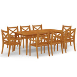 Garden Dining Set Brown Solid Acacia Wood with an Oiled Finish 3058006