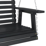 Garden Swing Bench with Metal Chains Black Solid Wood Fir 4008982