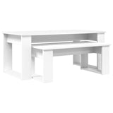 Coffee Table Set 2 pcs White Engineered Wood 8000132
