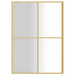 Walk-in Shower Wall with Clear ESG Glass Gold 140x195 cm 154951