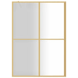 Walk-in Shower Wall with Clear ESG Glass Gold 140x195 cm 154951