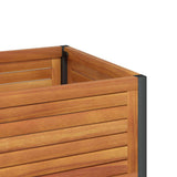 Garden Planter with Shelf 80x45x80 cm Solid Wood Acacia and Steel 367617