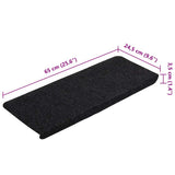 Stair Mats Self-adhesive 30 pcs Black 65x24.5x3.5 cm 3365908