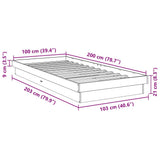 Bed Frame Without Mattress 100x200 cm Solid Oak Wood 851967