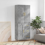 Highboard Concrete Grey 69.5x34x180 cm Engineered Wood 3196007