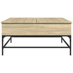 ZNTS Coffee Table Sonoma Oak 95x95x45 cm Engineered Wood and Metal 3217065