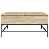 ZNTS Coffee Table Sonoma Oak 95x95x45 cm Engineered Wood and Metal 3217065