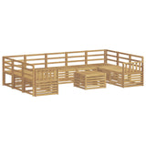 Outdoor Sofa Set 10 pcs White 59 x 59 x 37 cm Solid Acacia Wood 3392534