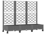 Garden Planter with Trellis&Wheels Light Grey PP 3423054