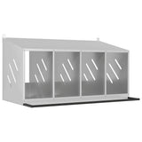 Chicken Nesting Box with 4 Compartments Galvanized Silver Metal 864344