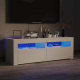 ZNTS TV Cabinet with LED Lights High Gloss White 120x35x40 cm 804361