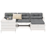 5 Piece Garden Sofa Set White Solid Wood Pine 3250497