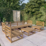 7 Piece Garden Lounge Set Honey Brown Solid Pinewood 3075407