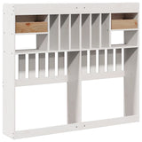 Headboard with Storage White 135 cm Solid Wood Pine 855515